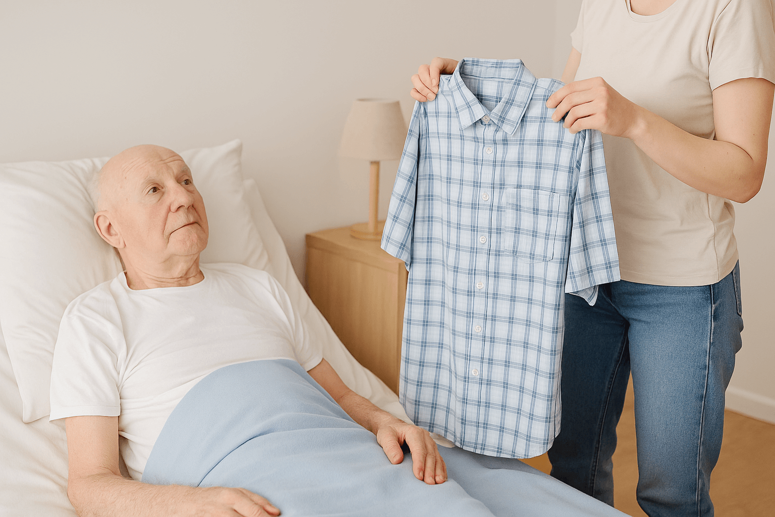 Как выбрать одежду для лежачего пациента перед заселением в пансионат для пожилых людей?
