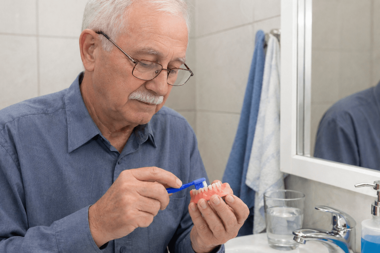 Уход за зубными протезами в пожилом возрасте